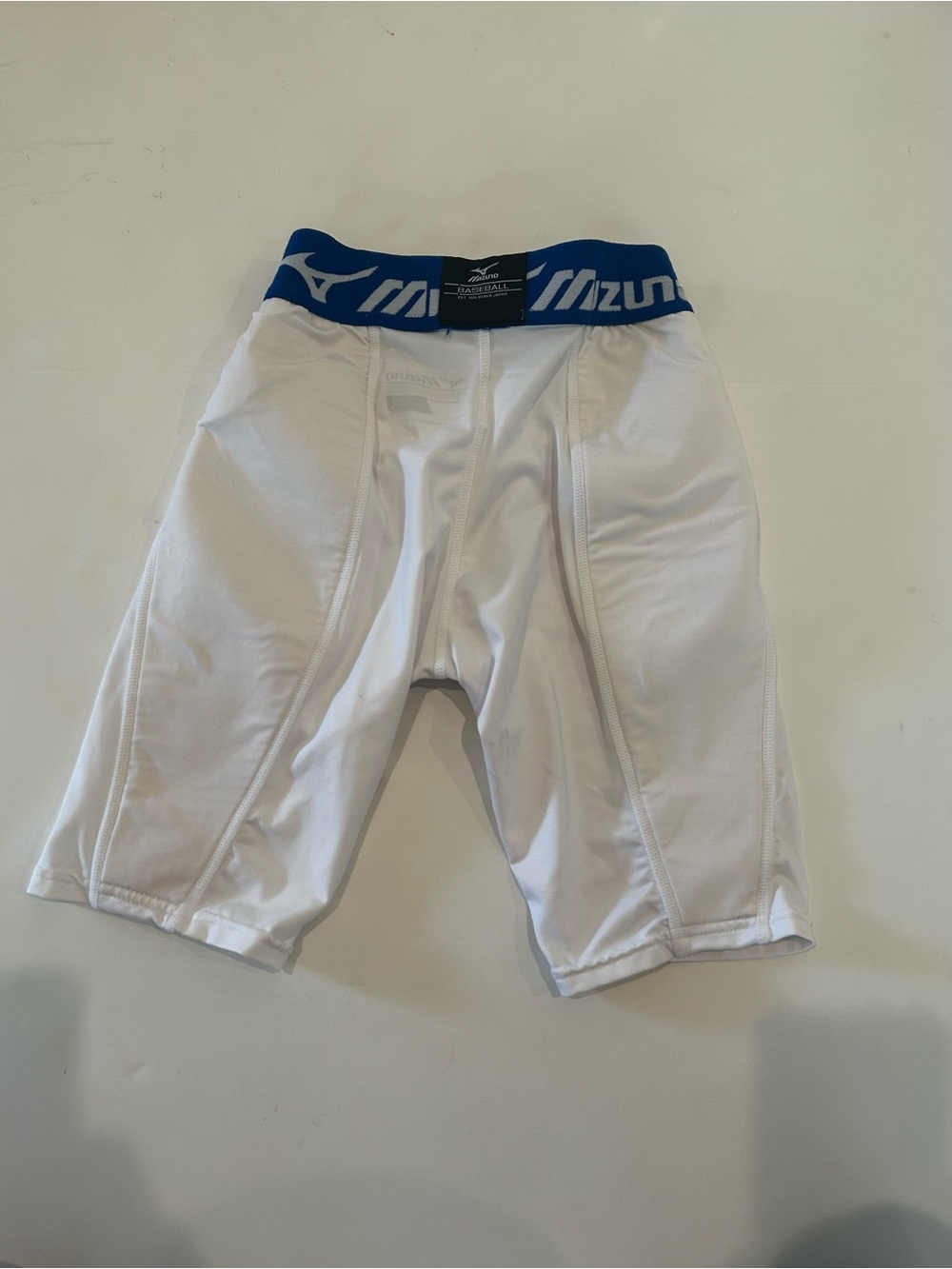 Mizuno White Baseball Compression Sliding Shorts Youth Padded Performance